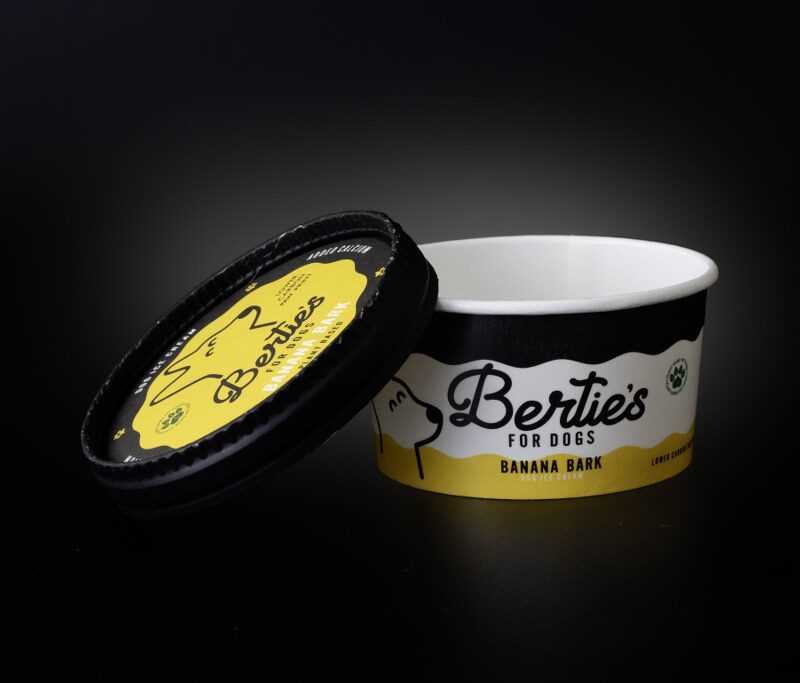 2 Scoop Paper Cups for serving small portions of desserts, sauces, or samples in eco-friendly packaging